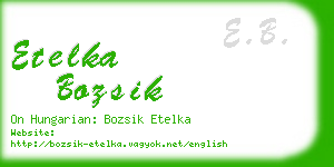 etelka bozsik business card